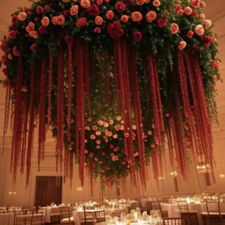 Nagyszabású helyszín virágos installációval díszítve