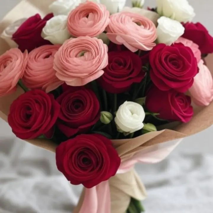 Luxus vegyes virágcsokor szezonális virágokból