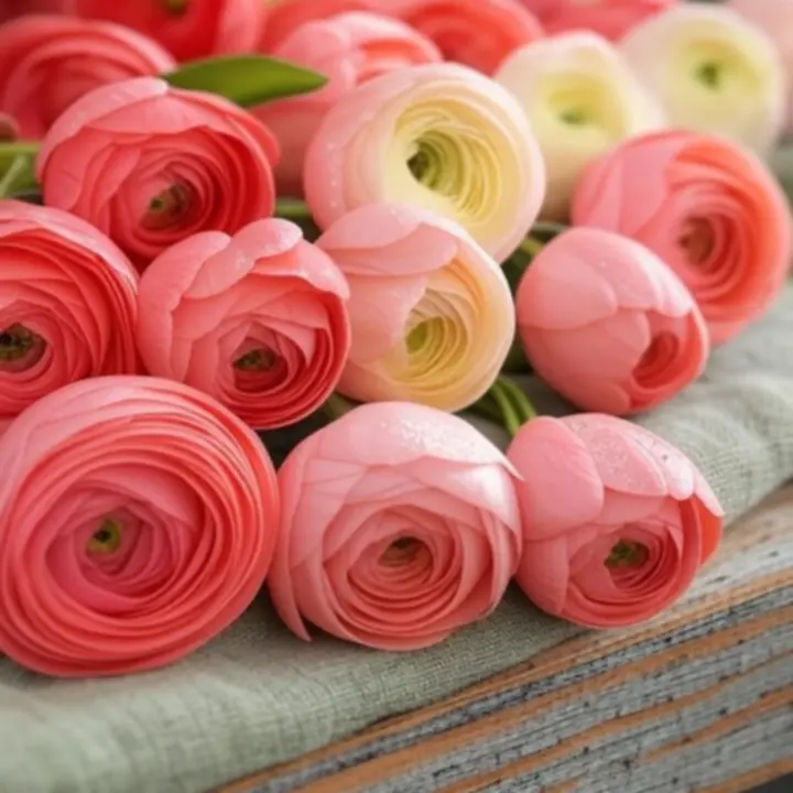 Tavaszi kollekció - bazsarózsák, tulipánok és boglárkák